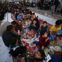 Mideast in Pictures: Iftar amid destruction in Gaza's Beit Lahia