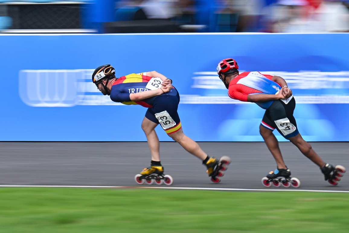 (SP)CHINA-CHENGDU-THE WORLD GAMES 2025-INLINE SPEED SKATING ROAD-MEN'S POINT RACE 10,000M-FINAL (CN)