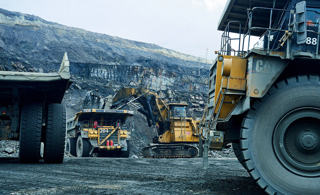 Heavy equipment at Ferrexpo's Poltava mine