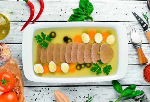 Beef tongue in aspic &#2013265920; la Russe for your holiday table (RECIPE)