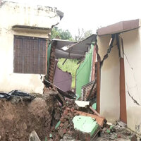 J-K: Heavy rains trigger landslides in Kheri village, residents say several houses damaged