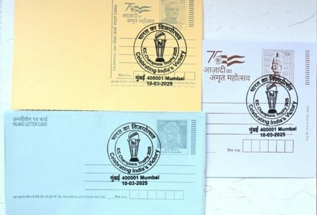 India Post's special cancellation postal marking celebrating India's Champions Trophy win unveiled in Mumbai