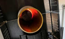 Close-up of initial furnace firing.