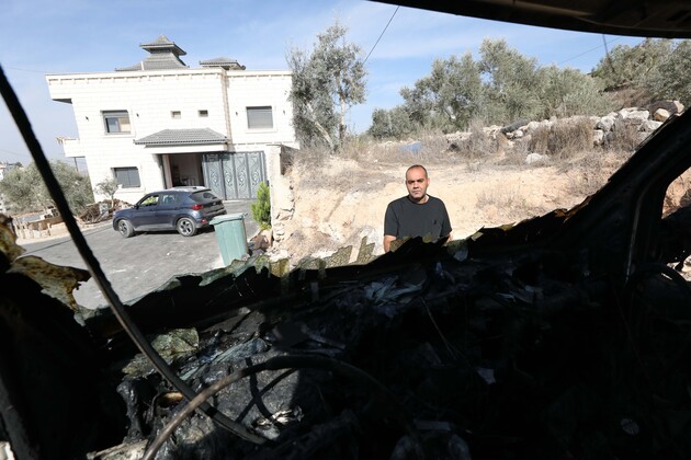 MIDEAST-WEST BANK-BURNED VEHICLE