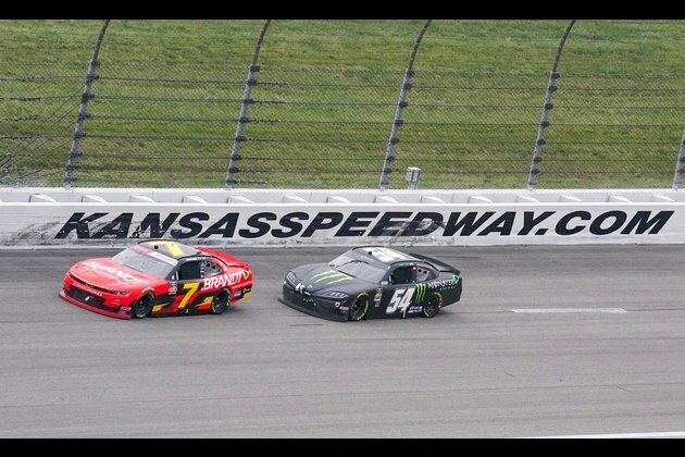 Ty Gibbs earns fourth NASCAR Xfinity win in Kansas with late pass