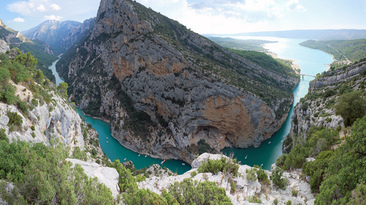 Verdon Gorge in southern France: a popular tourist destination, but challenging terrain for construction projects 