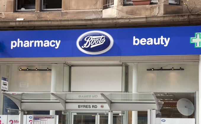 Boots shop outlet window