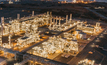 The Pluto LNG plant lit up at night