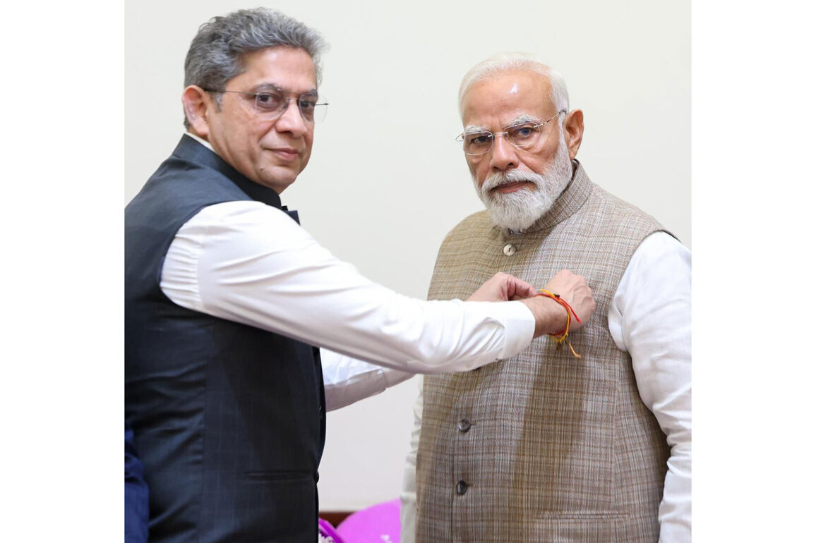 PM Modi honoured with Merchant Navy miniature flag ahead of National Maritime Day