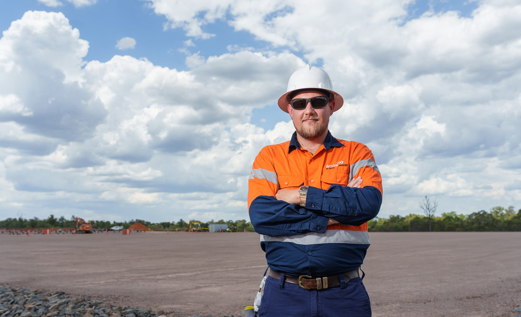 Arrow's Jarod Spark at the site of the new power station