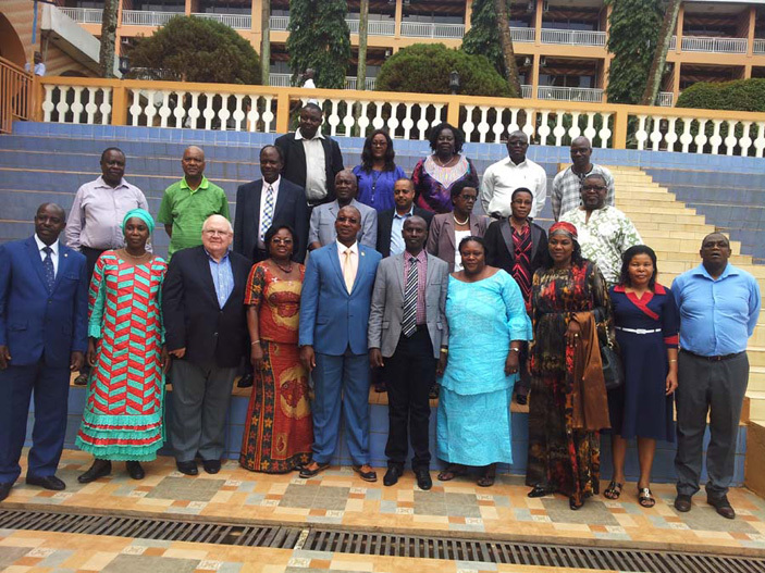 inister of state for labour employment and industrial relations erbert abafunzaki centre pose for a picture with teachers from different frican countries