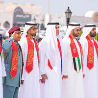 Saud bin Saqr raises UAE flag on Al Qawasim Corniche in Ras Al Khaimah to mark Flag Day