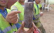 A sample from Emmerson PLC's Khemisset potash project in northern Morocco