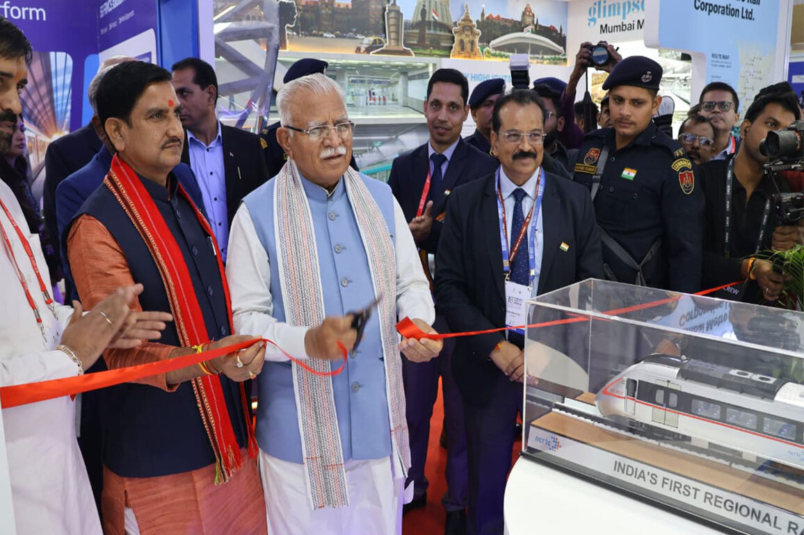Union Minister Manohar Lal inaugurates NCRTC's Namo Bharat exhibition stall at Urban Mobility India 2025