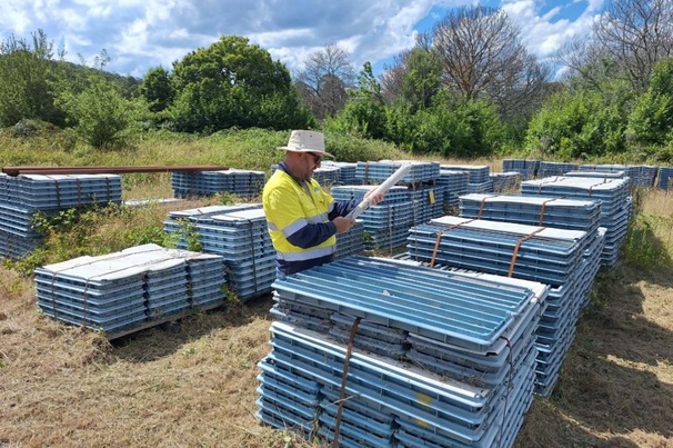 Inspecting core at Myrtleford 