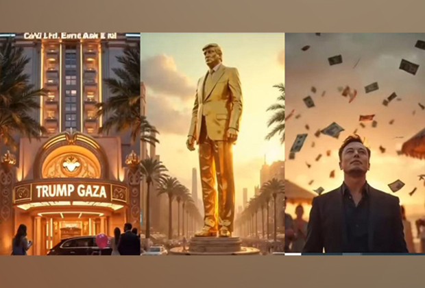 Trump shares AI-video of Gaza transformation, showcasing his golden statue with "will set you free" song