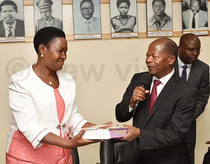 uyingo hands over to osemary seninde the new primary education minister hoto by oderick himbazwe