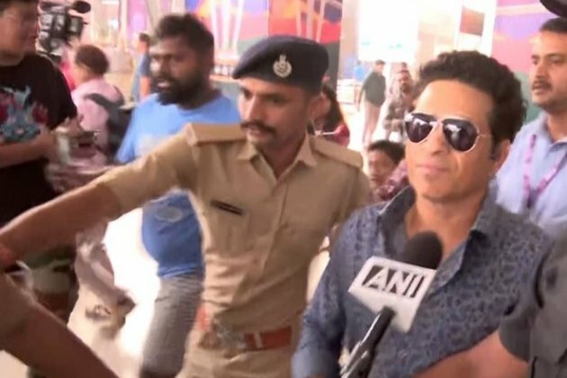 Batting maestro Sachin Tendulkar arrives in Ahmedabad for WC final
