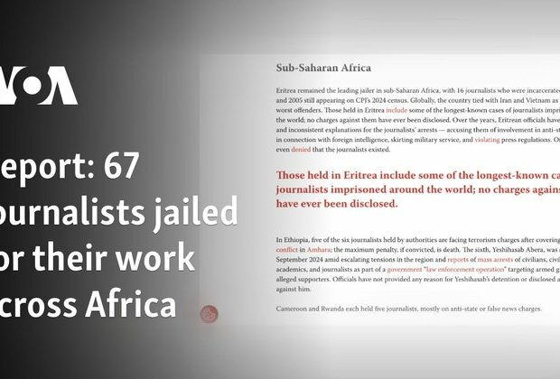 67 journalists jailed for their work across Africa