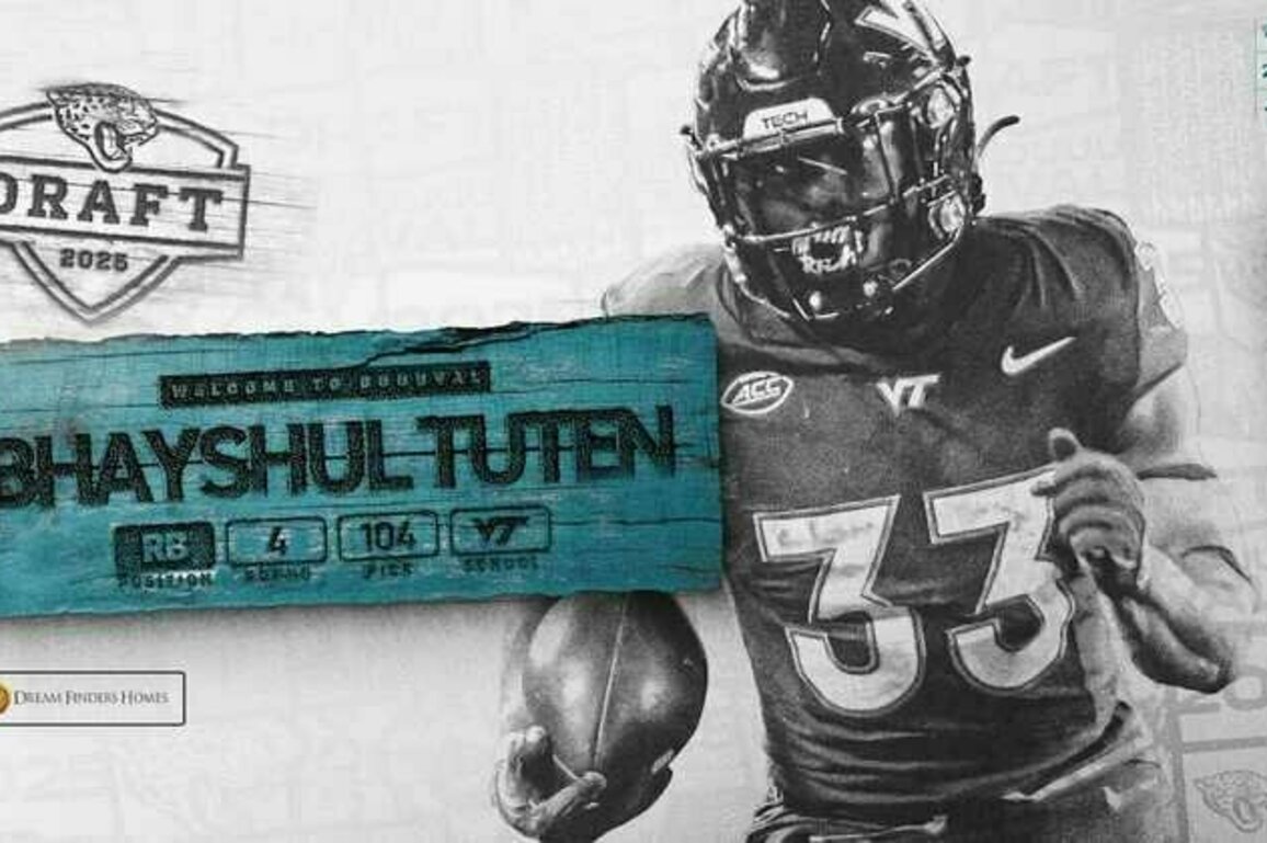 Bhayshul Tuten is the Jaguars No. 104 Overall in the 2025 NFL Draft