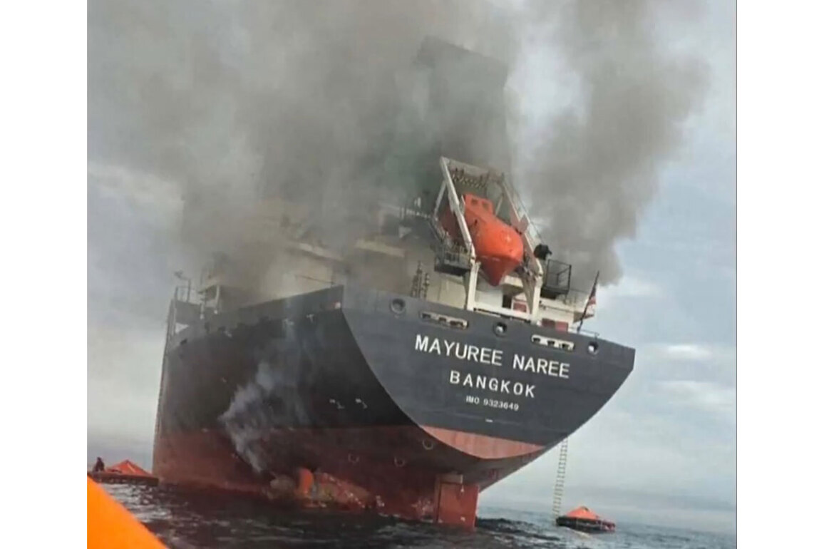 Three crew members feared trapped in engine room after Iranian attack on Thai-flagged vessel