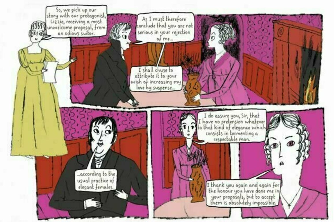 Bonnets, speech bubbles and 'cheeky easter eggs': a graphic biography of Jane Austen is subtly sophisticated