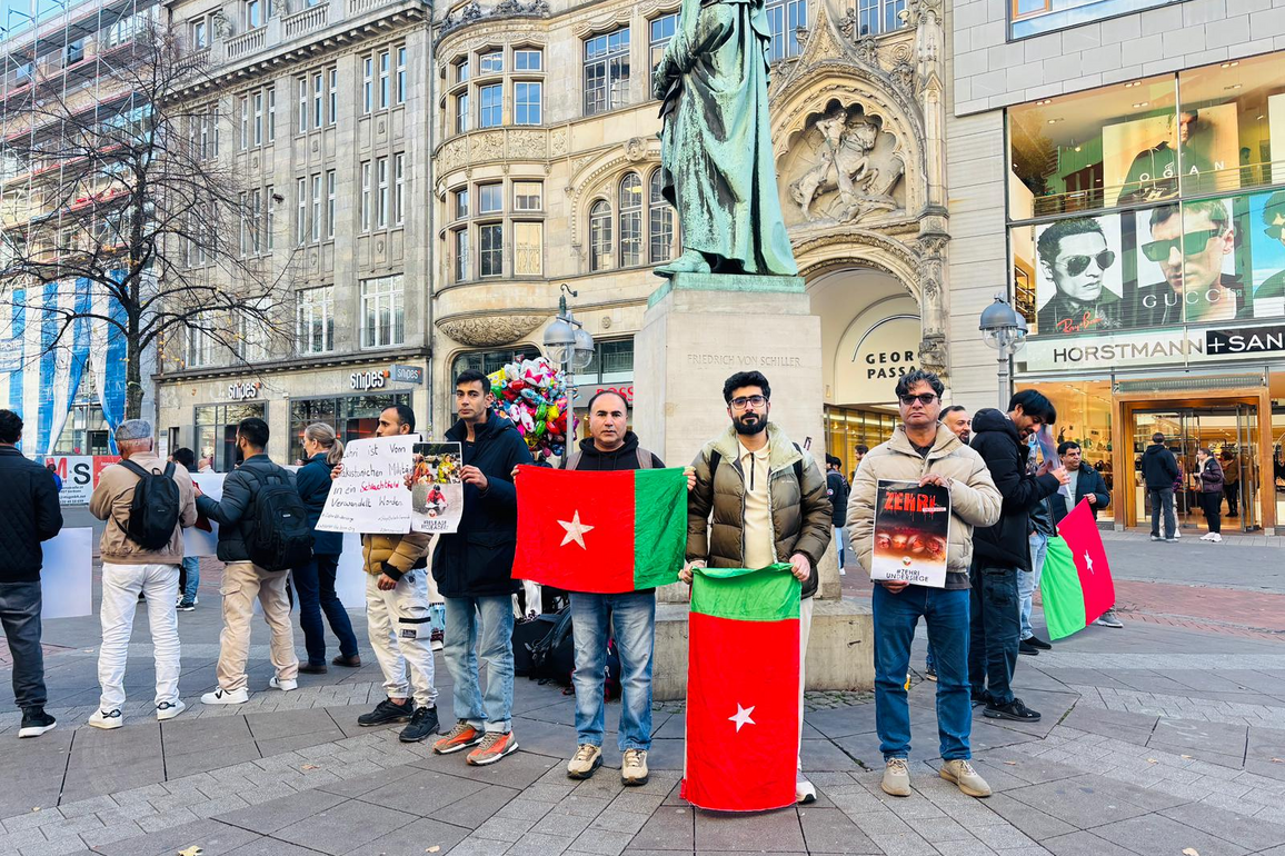 Baloch National Movement stages protest in Germany, accuses Pakistan of genocide and urges global action over atrocities in Balochistan