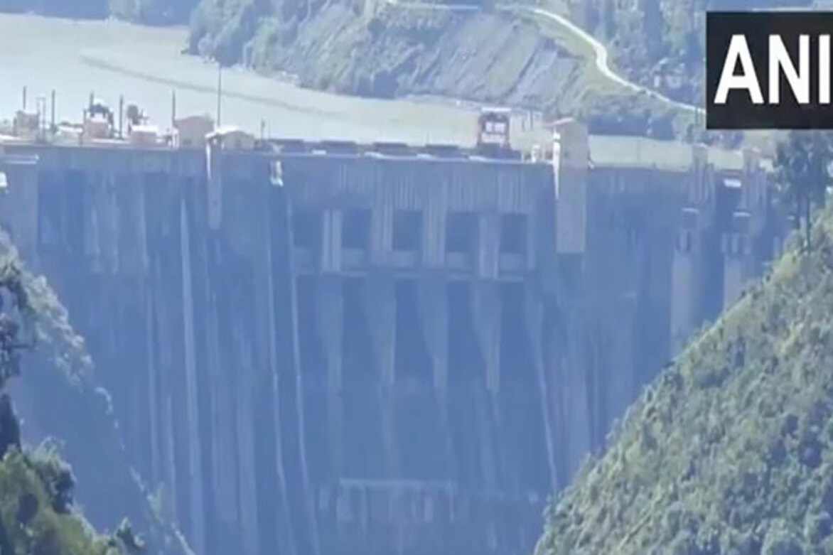 Gates of Baglihar Hydroelectric Power Project Dam remain closed