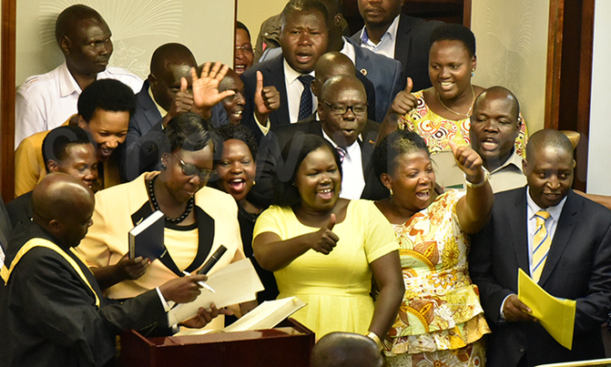 Newly elected NRM MPs sworn in Newly elected NRM MPs sworn in