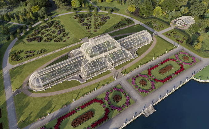 Aerial view of the proposed upgrade to Palm House | Credit: Royal Botanic Gardens, Kew / ArcMedia
