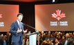 Canada's prime minister Justin Trudeau addresses delegates at PDAC 2020