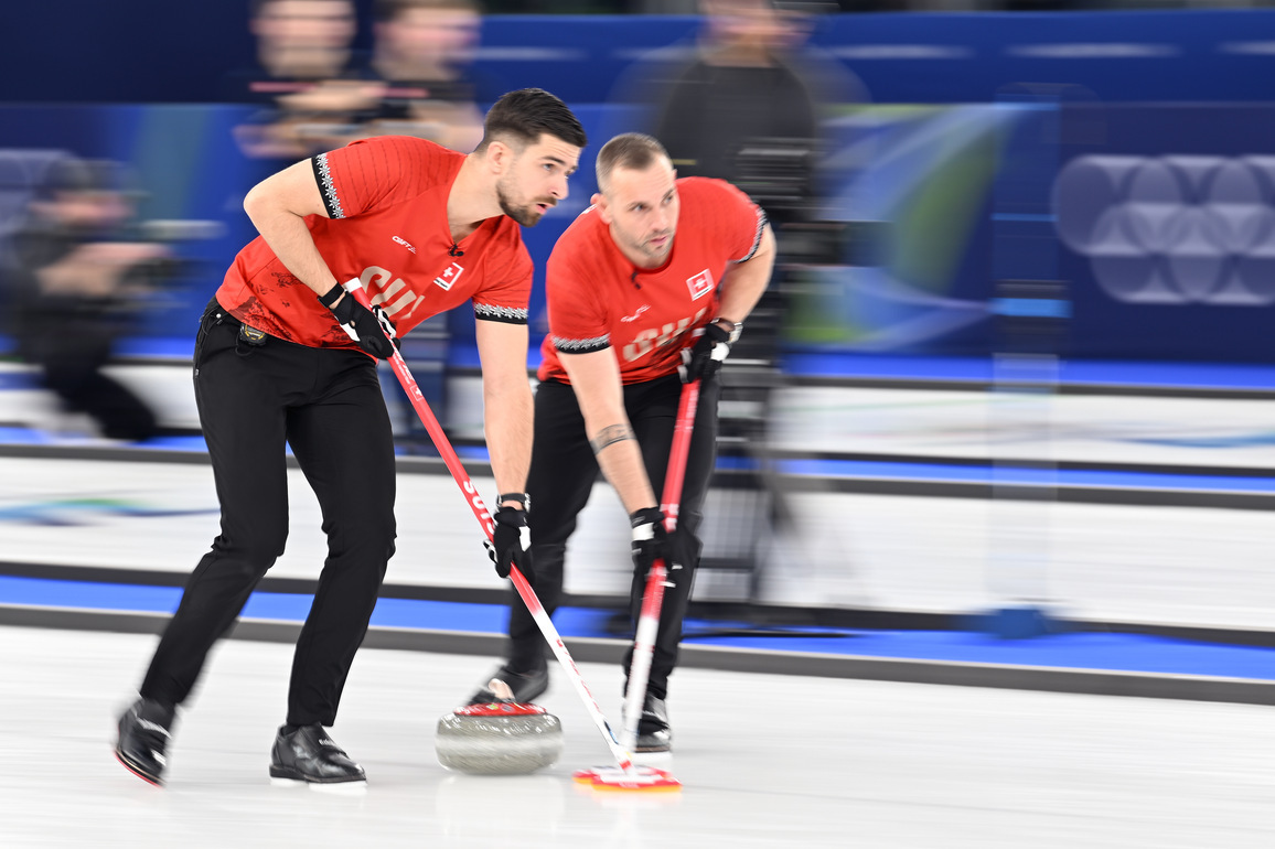 (MICO2026)ITALY-CORTINA D'AMPEZZO-OLYMPIC WINTER GAMES-CURLING-MEN-ROUND ROBIN-SUI VS CAN