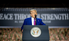 US president Donald Trump in Doha, Qatar in May 2025