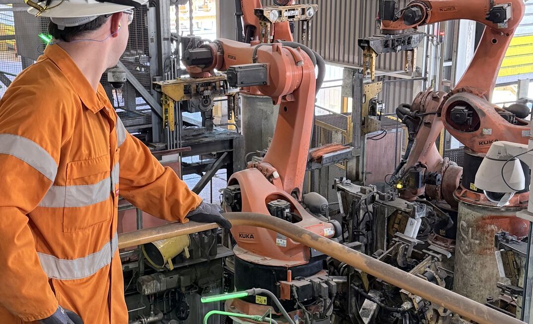 The robots keep people out of potentially dangerous parts of the copper refining process.