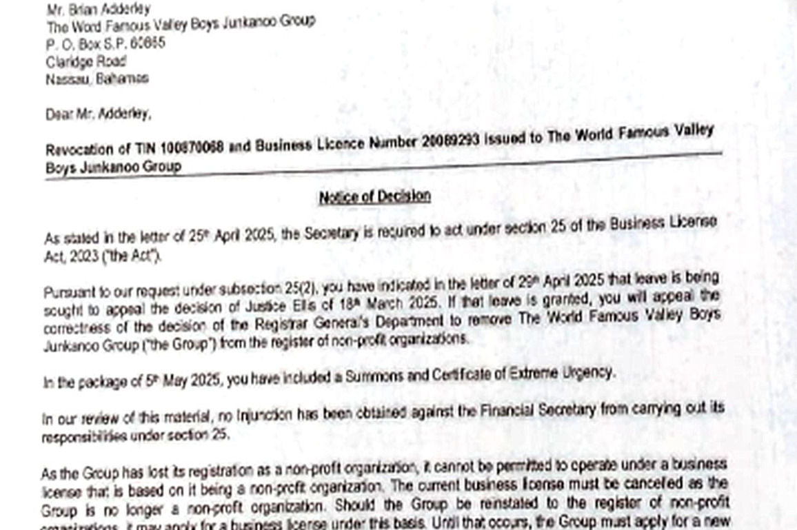 JCNP denies knowledge of Brian Adderleys group has no business licence!