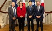  Australian Minister for Trade and Tourism Don Farrell, Resources Minister Madeleine King, Japan's Economy, Trade and Industry Minister Yasutoshi Nishimura and Australia's Climate Change and Energy Minister Chris Bowen.