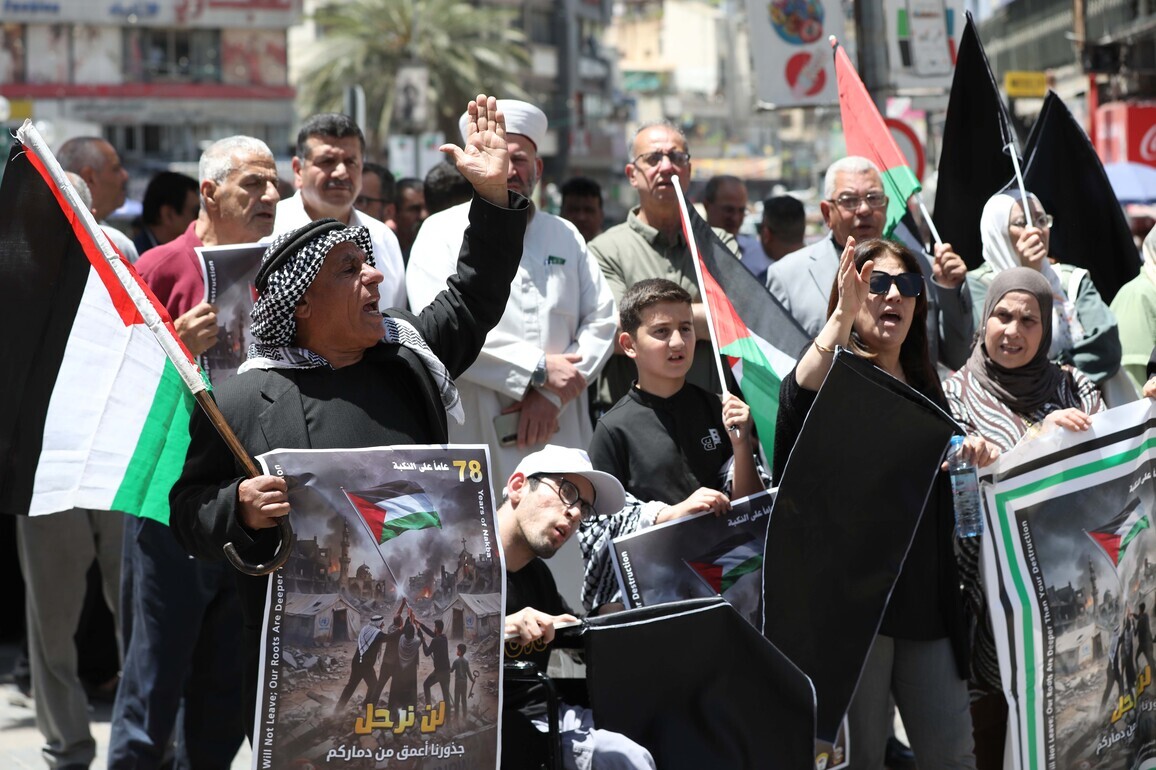 MIDEAST-WEST BANK-NABLUS-DEMONSTRATION