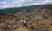 Geologists looking over part of the emerging Tireo gold-copper belt in western Dominican Republic