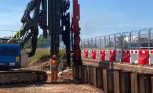  Sheet Piling (UK) installing Emirates Arkan steel sheet piles, up to 12m long, in both EZ28-700 and EZ36-700 Z-section types to allow for the construction of overbridges that will span the A38