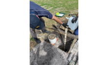  An underground collection device is installed to capture water as part of a new uPtake trial in WA. Picture courtesy DPIRD.