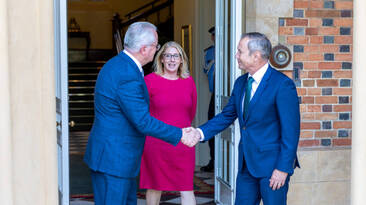 WA treasurer Rita Saffioti (centre).