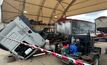 Truck cabin in contact with the workshop ground