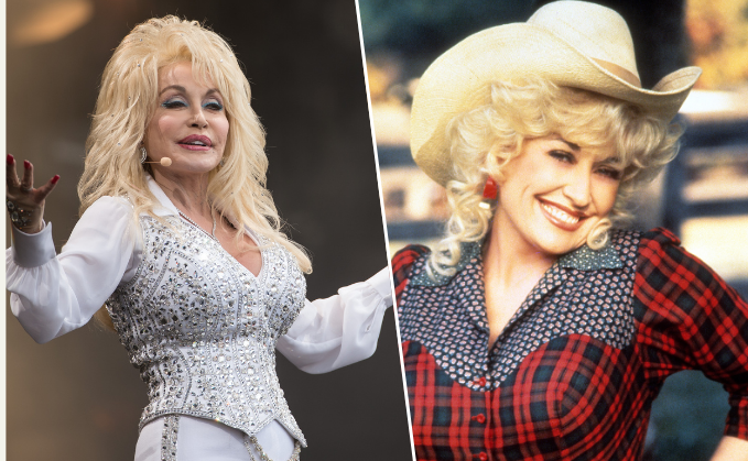 Dolly Parton, performing at Glastonbury 2014, and on the set of 'Rhinestone'