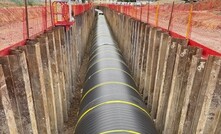 Steel trench sheets are being driven to provide the safe working environment needed to install the Weholite pipes needed for the Stambourne wastewater recycling centre project