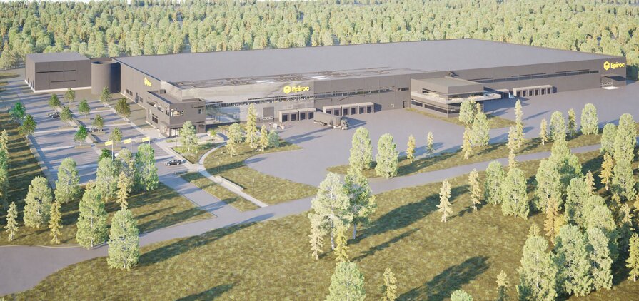 An illustration of the new distribution facility, in the Pilängen area of Örebro, Sweden