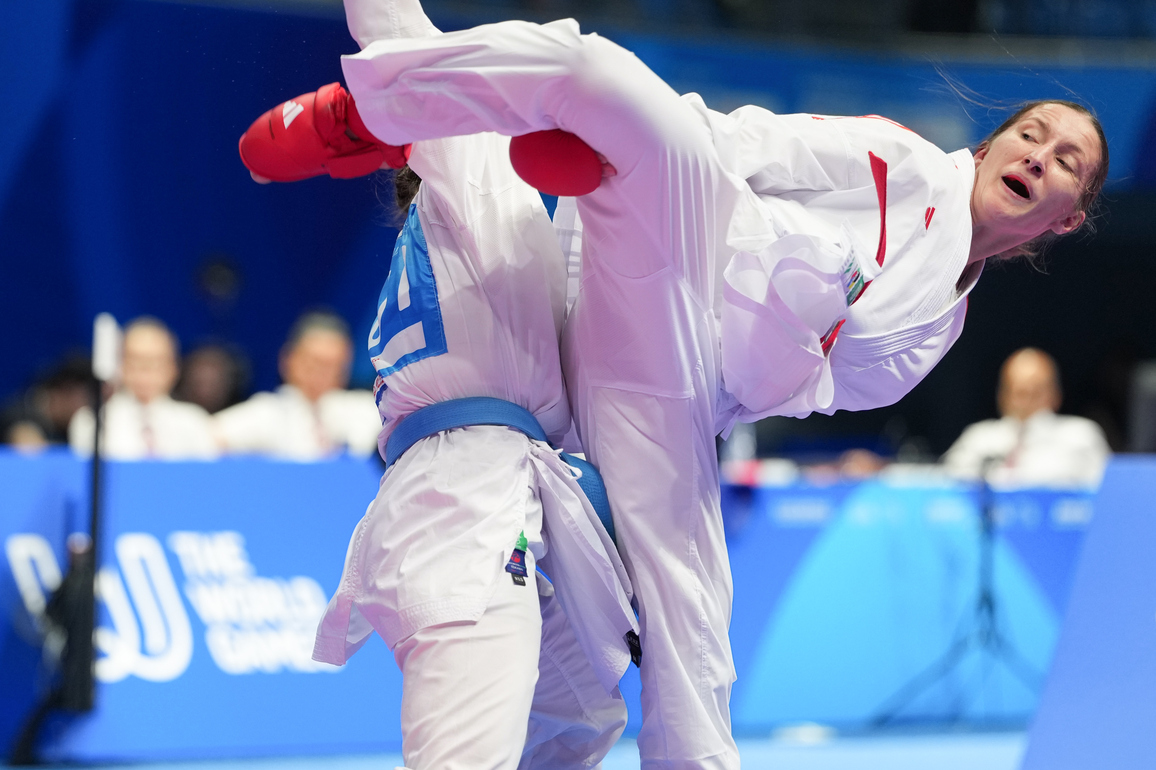 (SP) CHINA-CHENGDU-THE WORLD GAMES 2025-KARATE-WOMEN'S KUMITE -68KG-FINALS-GOLD MEDAL BOUT (CN)