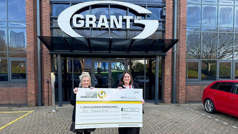 Imogen Linham (left), Corporate Fundraiser at Wiltshire and Bath Air Ambulance and Anna Wickers (right), Marketing & Events Coordinator at Grant UK.