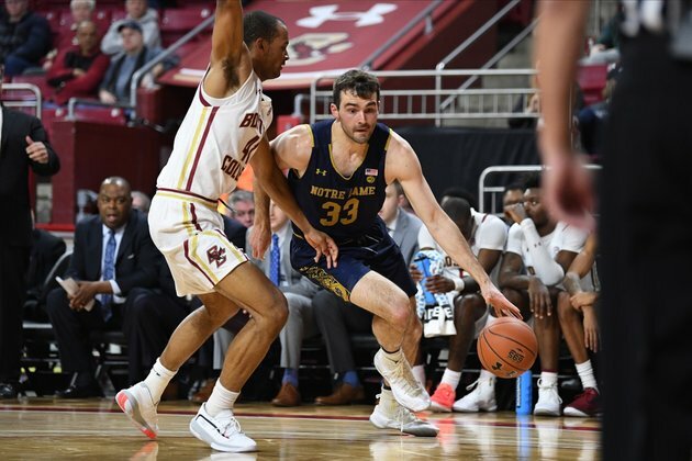 Gibbs' last-second hoop lifts Notre Dame over Boston College