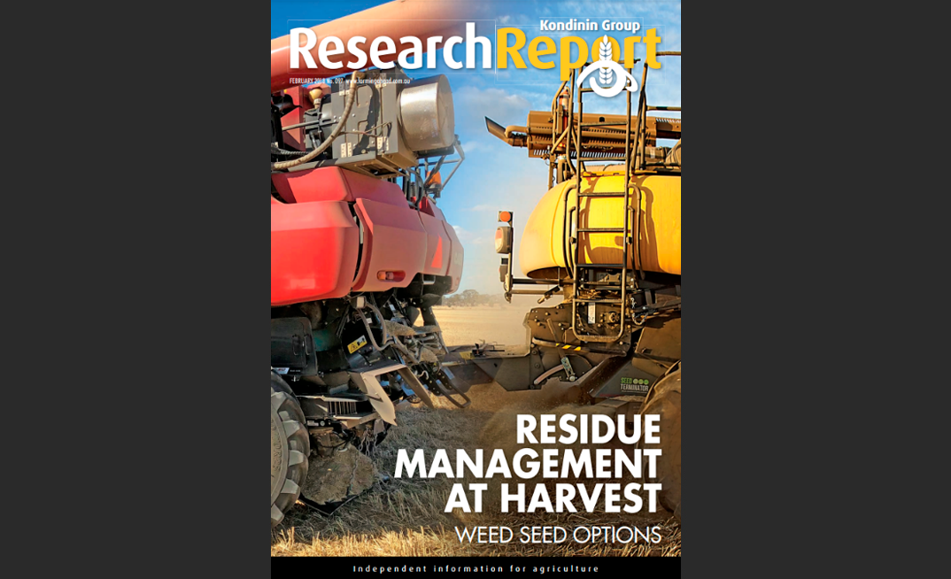 Research Report: Residue management at harvest - February 2018