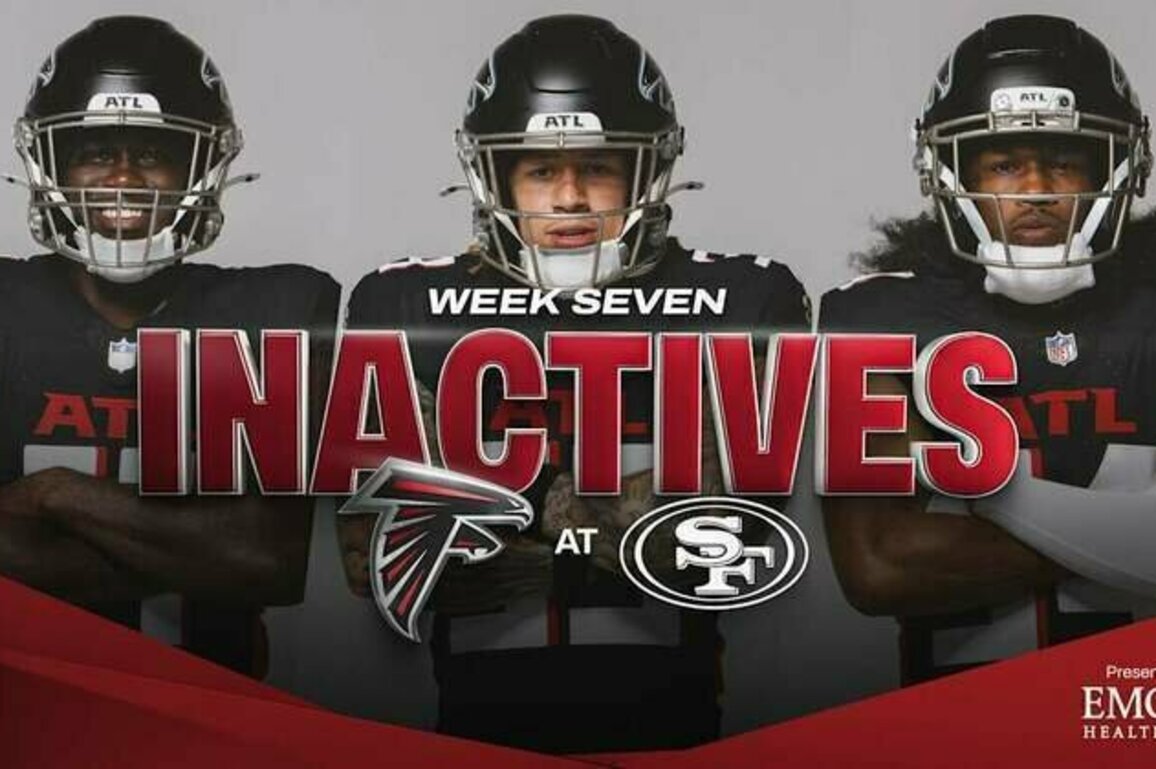 Atlanta Falcons inactives for Week 7 vs. San Francisco 49ers